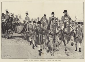 Opening van het Imperial Institute, aankomst van de koningin